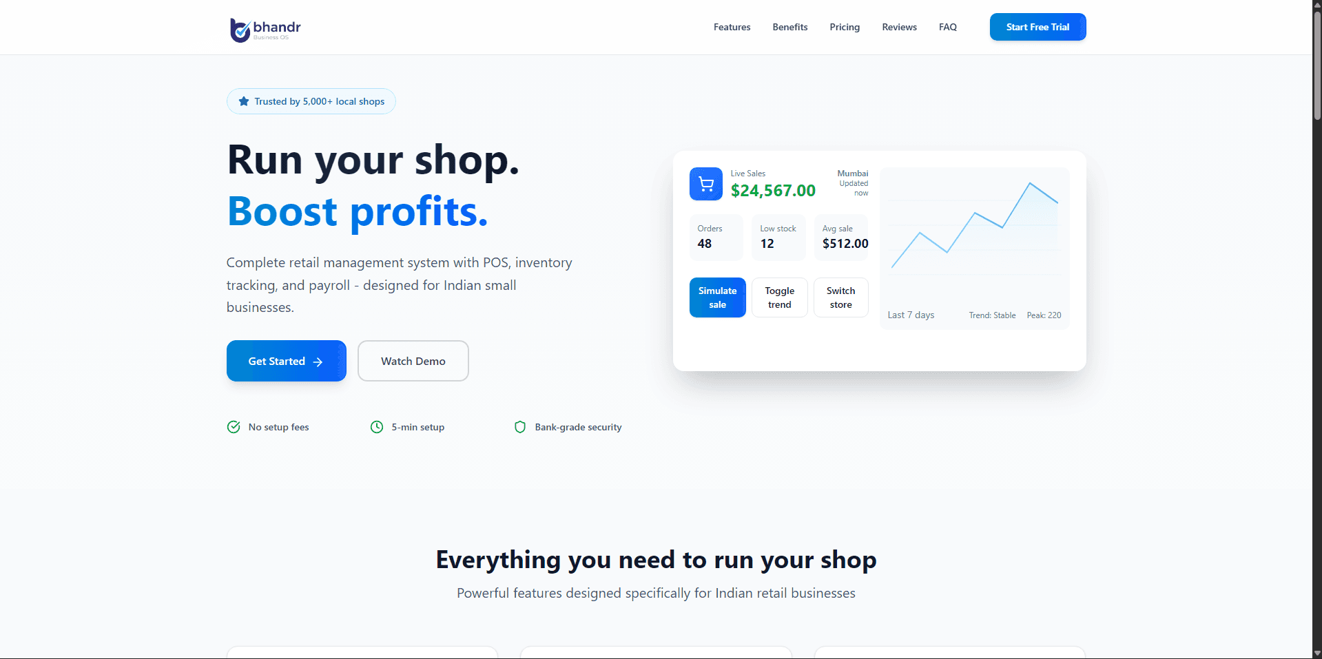 Bhandr — Shop & mall management SaaS with barcode scanner integration